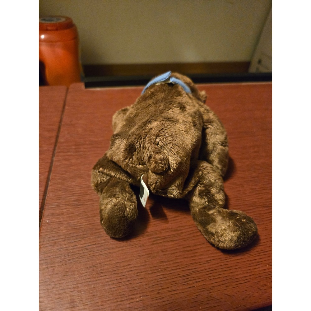 Ty Beanie Baby Hero the Bear Brown Plush with Blue Polka Dot Tie Collectible Toy - Picture 3 of 4